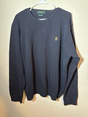 NWOT Vintage 1990s Ralph Lauren Sweater Mens XL Navy Blue Knit Crew Pullover